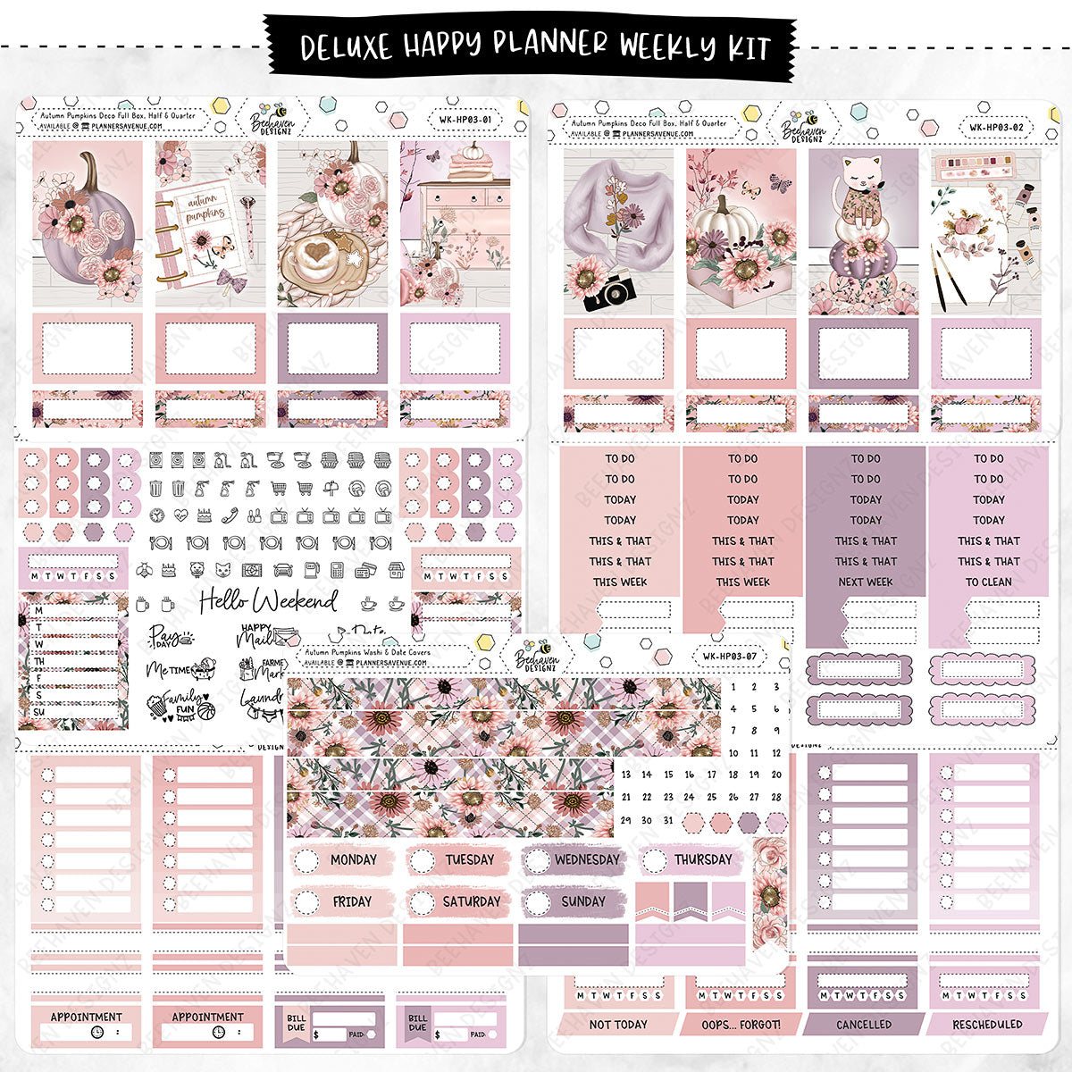 Autumn Pumpkin Happy Planner Sticker Kit
