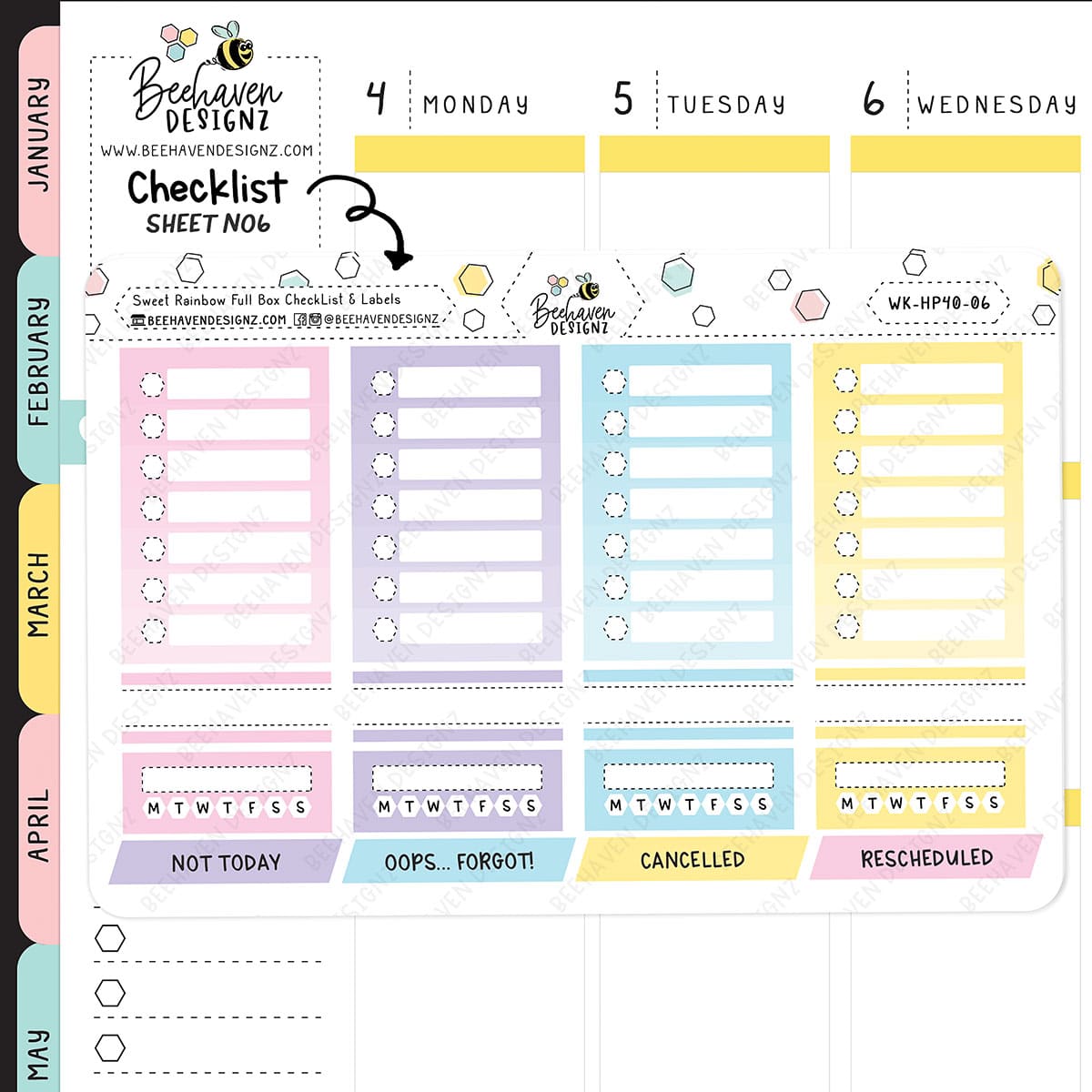 Sweet Rainbow Happy Planner Weekly Kit