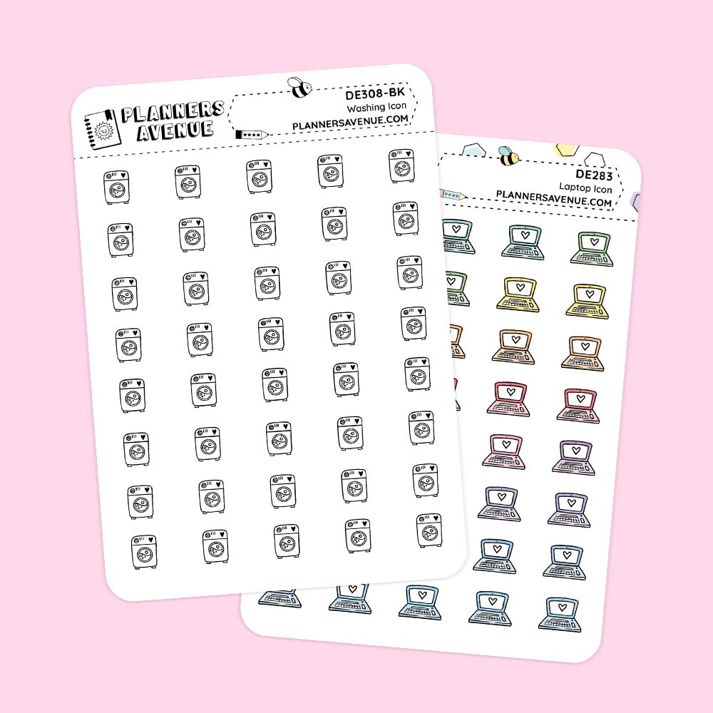 Various To Do & Lifestyle Tasks Icons Printable Planner Stickers