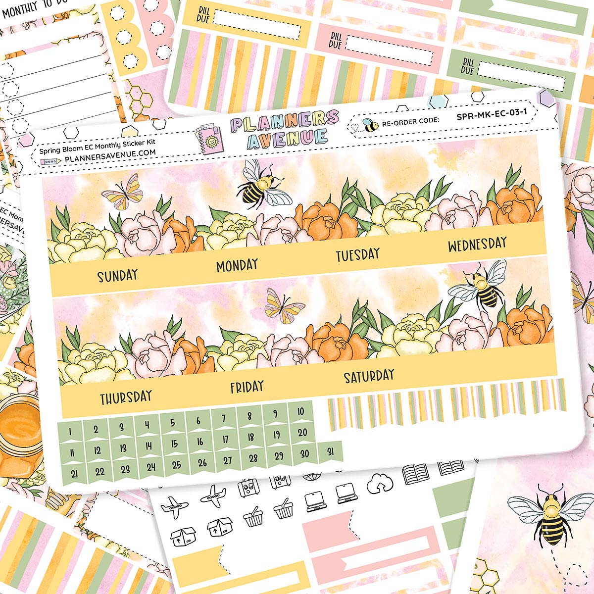 Full Year MONTHLY Kit Planner Stickers 000 | Monthly Spread for Erin  Condren / Themed Monthly Planner Stickers / Full Year Stickers