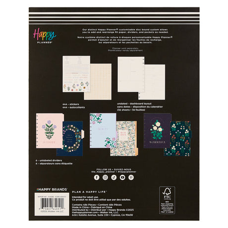 Happy Planner Spring Tapestry Classic Extension Pack - Undated Dashboard 6-months