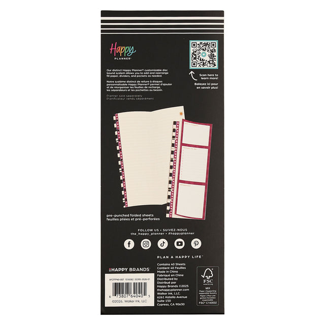 Happy Planner Horizon Lines Classic Folded Fill Paper