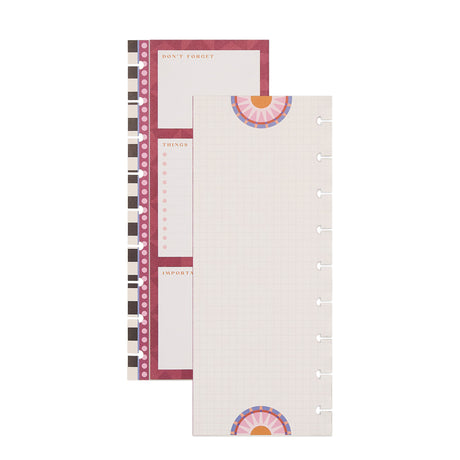 Happy Planner Horizon Lines Classic Folded Fill Paper with decorative designs on a white background