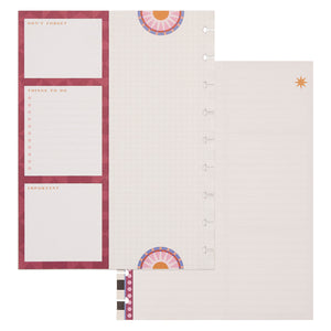 Happy Planner Horizon Lines Classic Folded Fill Paper with sun and geometric designs on a white background