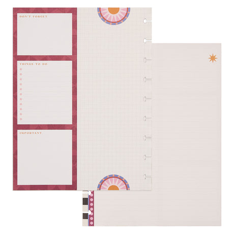 Happy Planner Horizon Lines Classic Folded Fill Paper with sun and geometric designs on a white background