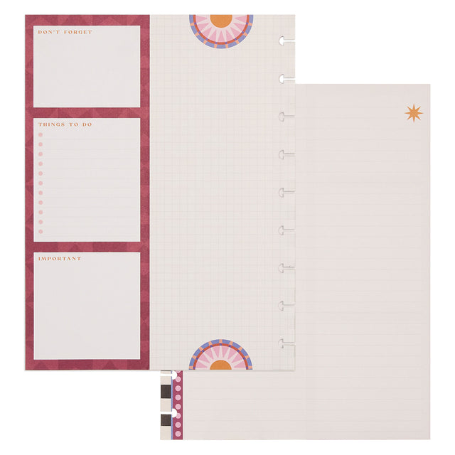 Happy Planner Horizon Lines Classic Folded Fill Paper with sun and geometric designs on a white background