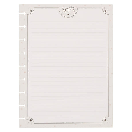 White notepad with decorative border and 'Notes' text on a white background