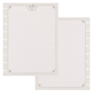 Happy Planner Eternal Stars Classic Dot Lined paper Two white notepads with decorative edges on a white background