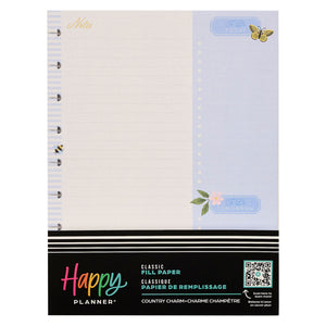 Happy Planner Country Charm Classic Fill Paper with butterfly design on a white background