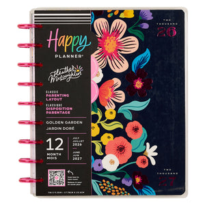 Happy Planner 2026 - 2027 Golden Garden Mom Classic 12 Month Dated - Parenting planner with floral design on a white background