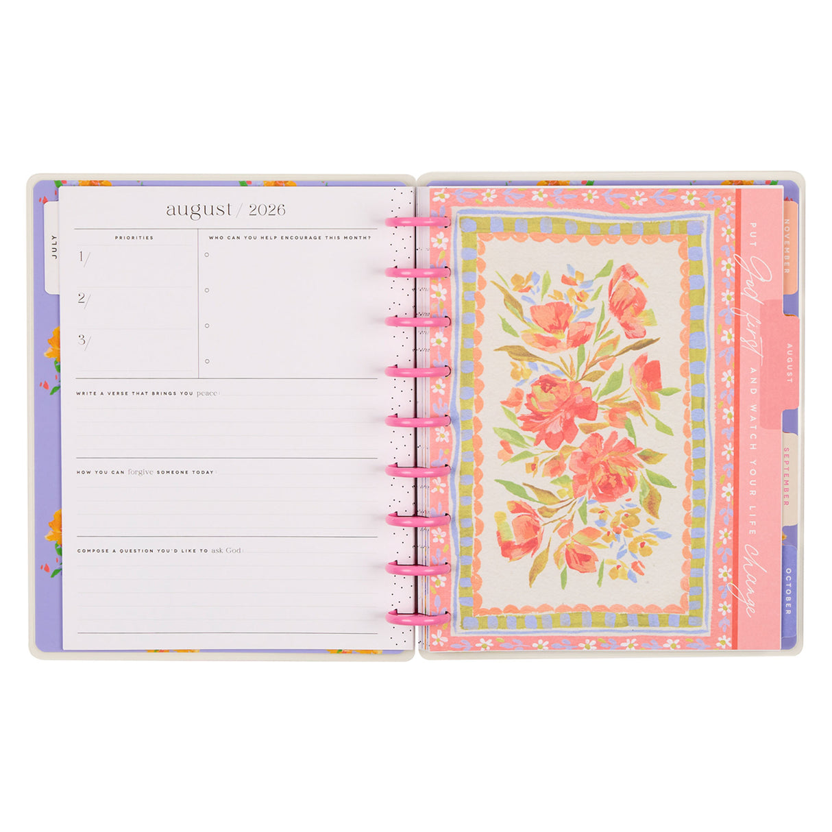 Happy Planner 2026 - 2027 French Papers Faith Classic 12 Month Dated