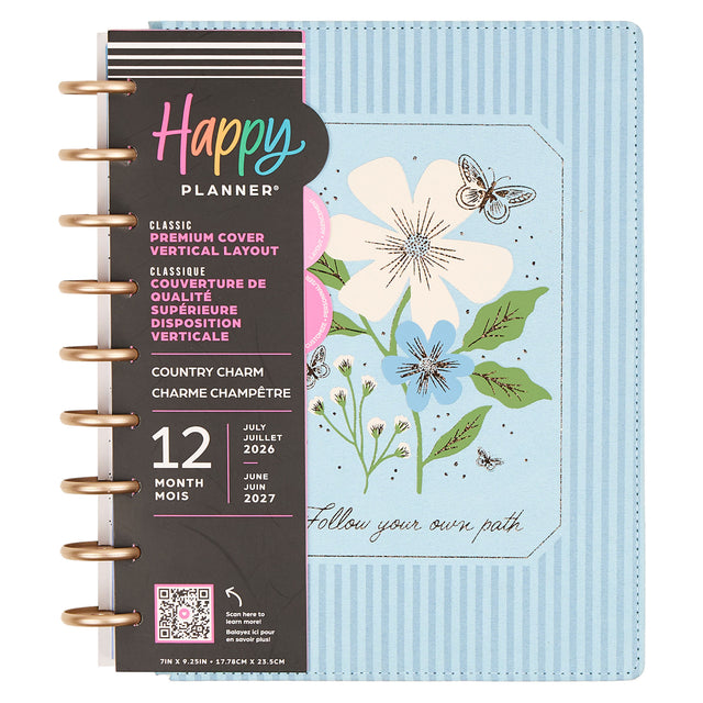 Happy Planner 2026 - 2027 Country Charm Classic Vertical 12 Month Dated - SPECIALTY Cover
