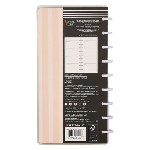 Happy Planner 2026 - 2027 "Spring Tapestry" Skinny Classic 12 Month Dated - Horizontal