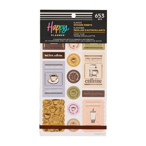 Happy Planner Cozy Cup Coffee Sticker Book - Classic