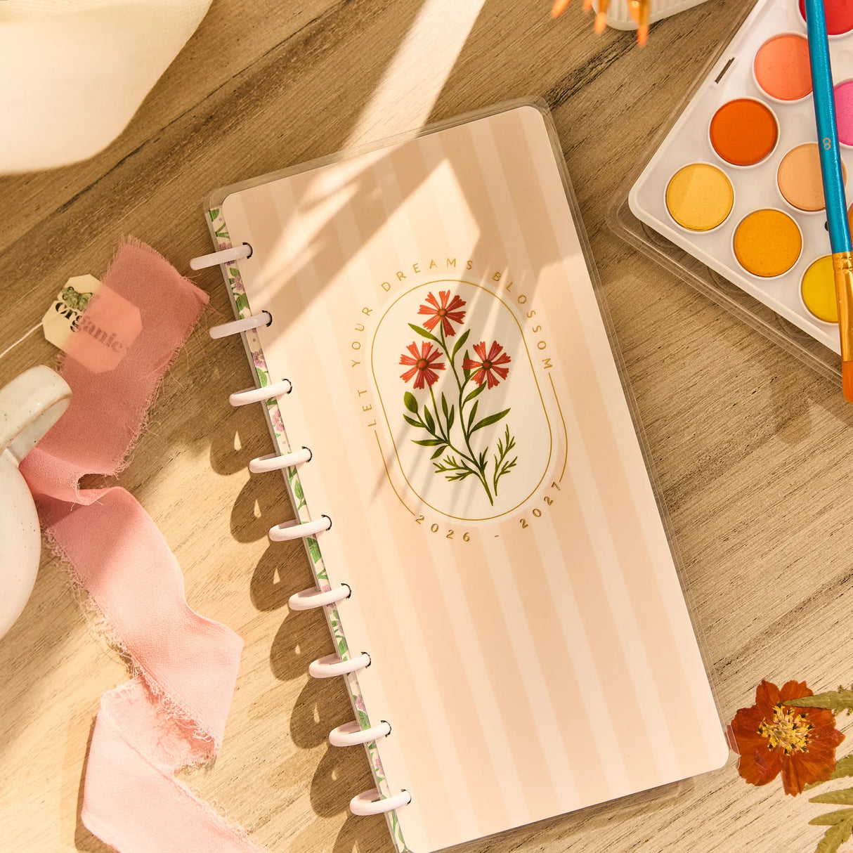 Happy Planner 2026 - 2027 "Spring Tapestry" Skinny Classic 12 Month Dated - Horizontal