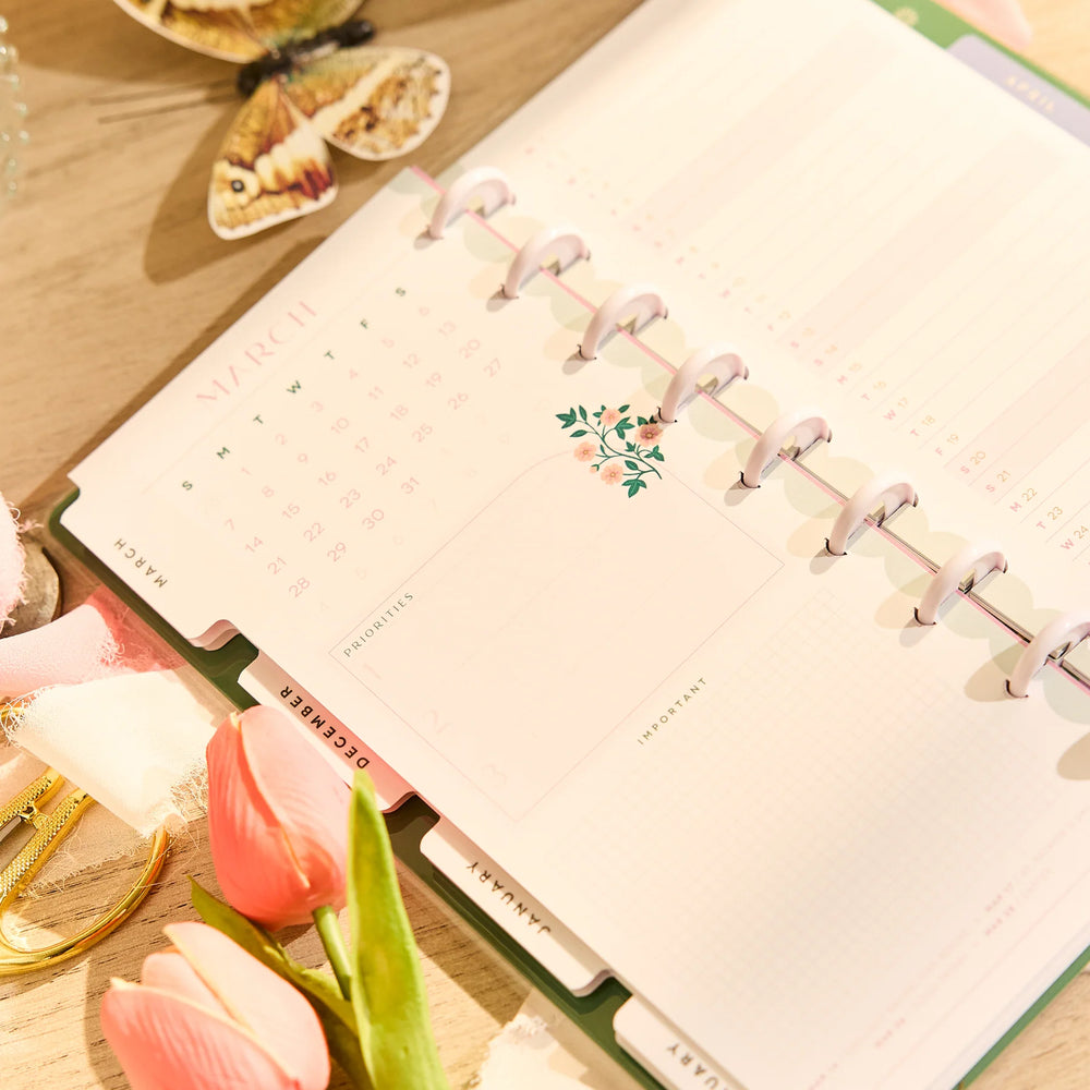 Happy Planner 2026 - 2027 "Spring Tapestry" Skinny Classic 12 Month Dated - Horizontal