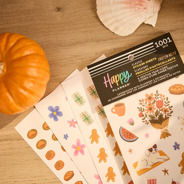 Happy Planner Festive Year Icons Sticker Book - Classic