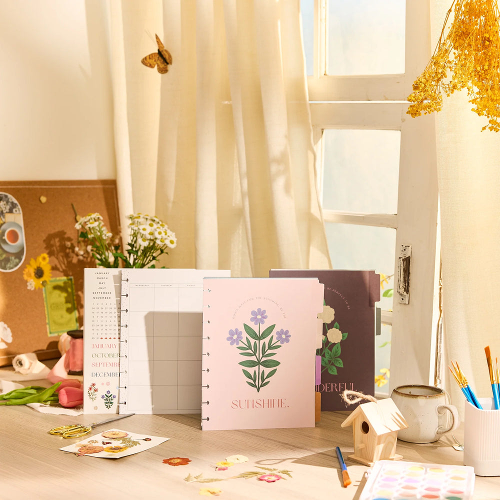 Happy Planner Spring Tapestry Classic Extension Pack - Undated Dashboard 6-months