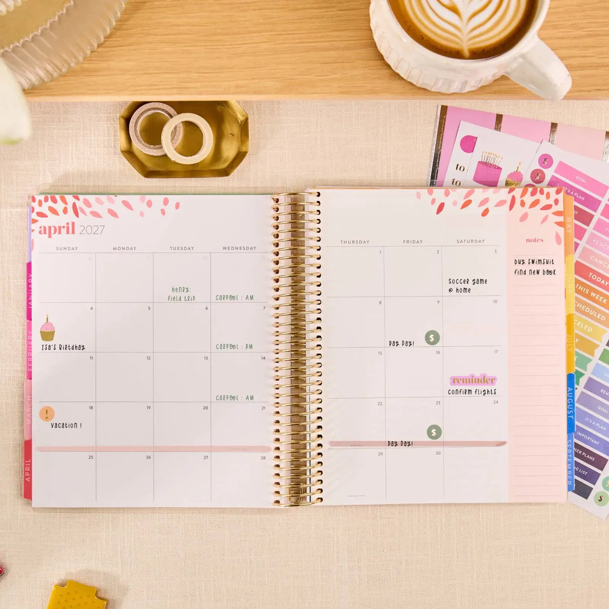 Erin Condren LifePlanner: Monthly calendar spread