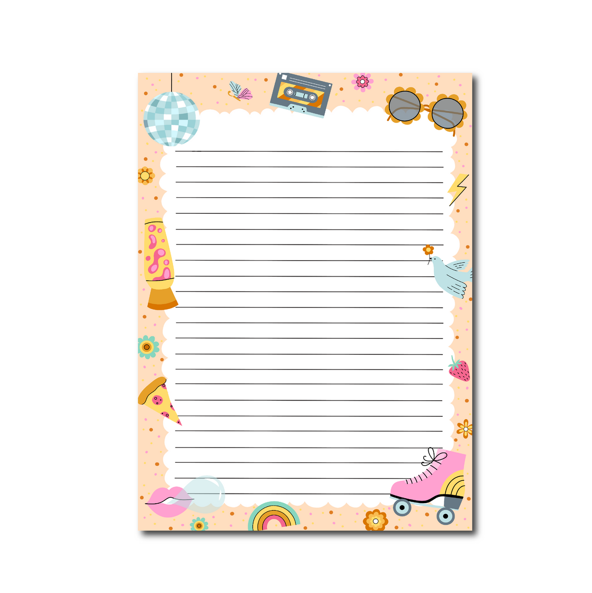 Retro Lined Notepad Double-Sided