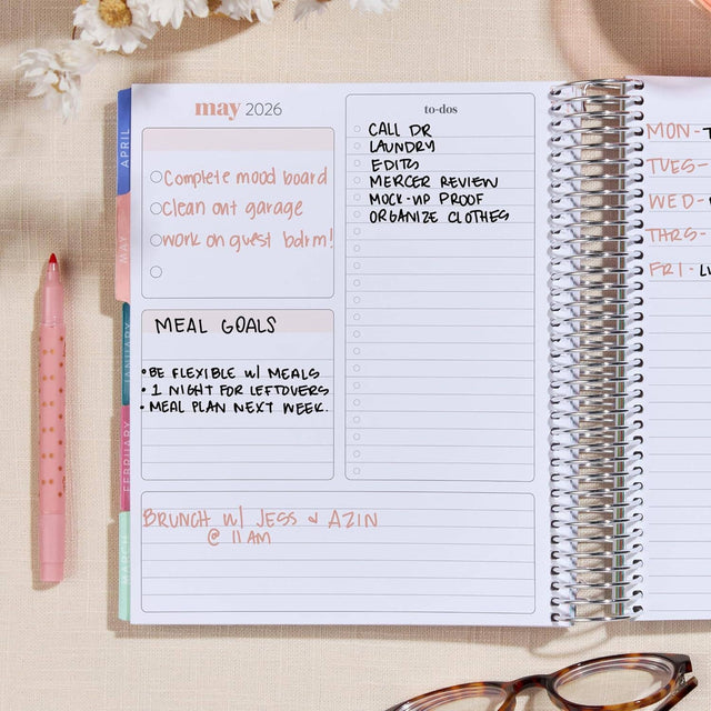 Erin Condren 7x9 Hexagon Vertical Life Planner - 12-month Dated 2026 Jan - Dec