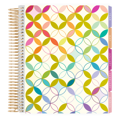 Erin Condren Metallic Mid Century 2027 Vertical LifePlanner: Closed planner showing its metallic cover design