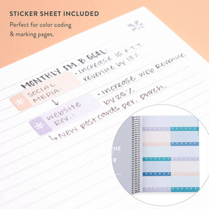Erin Condren 7x9 Popping Petals Coiled Notebook - Lined
