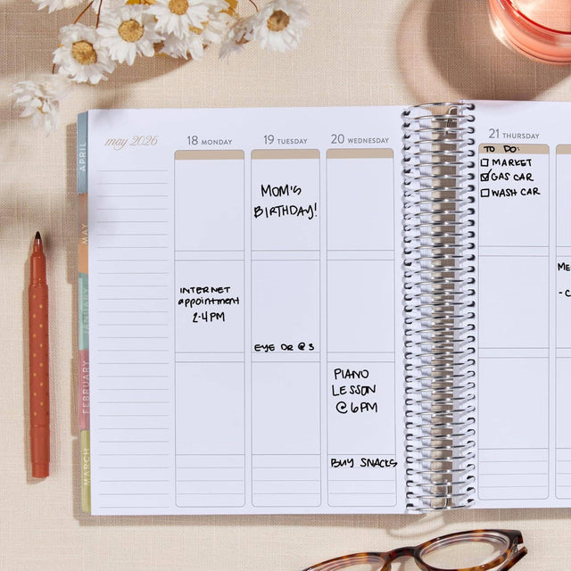 Erin Condren 7x9 Bouquet Vertical Life Planner - 12-month Dated 2026 Jan - Dec