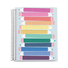 Erin Condren Prismatic Pencils Coiled Notebook: Prismatic Pencils notebook cover with rainbow pencil design