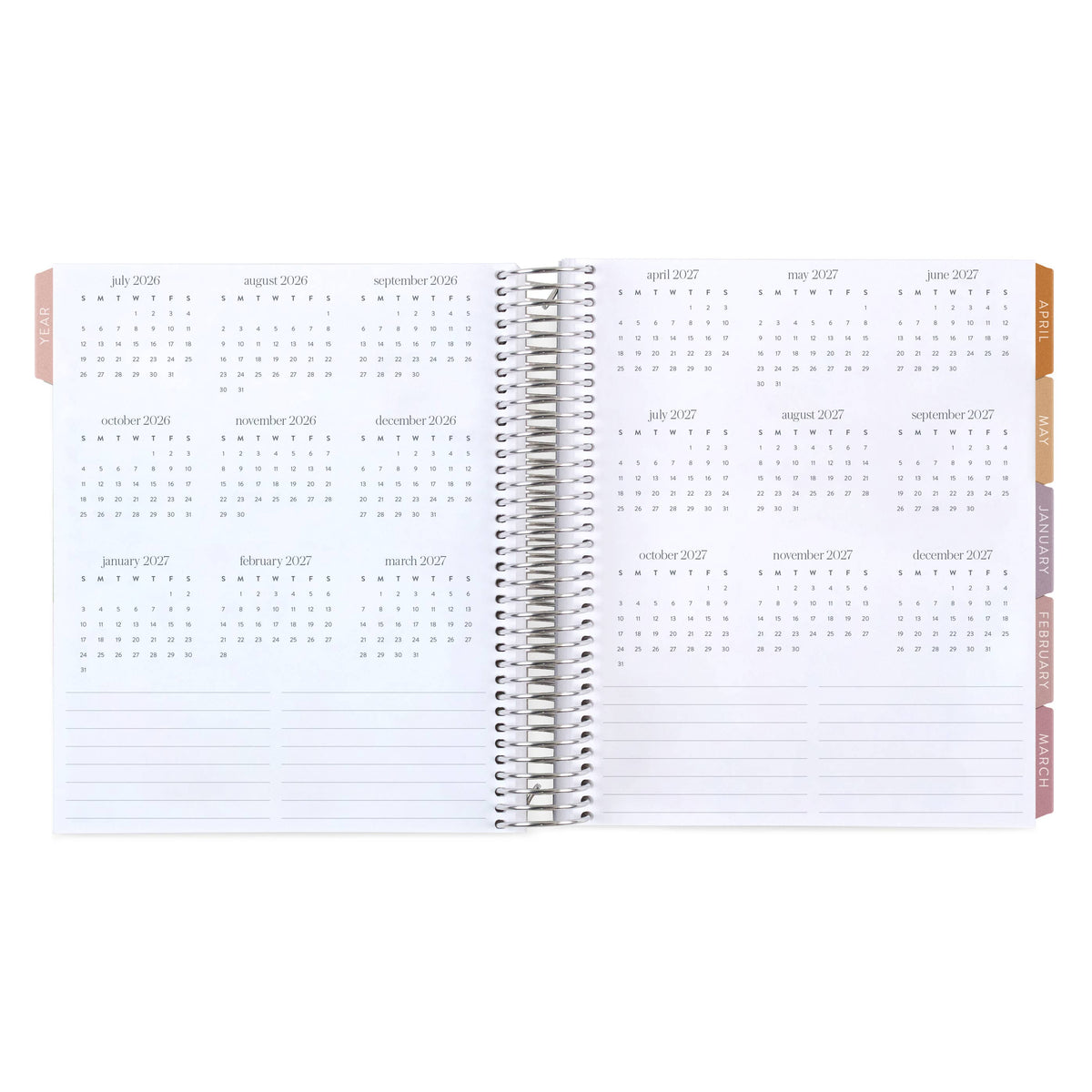 Erin Condren LifePlanner: Year-at-a-glance calendar spread