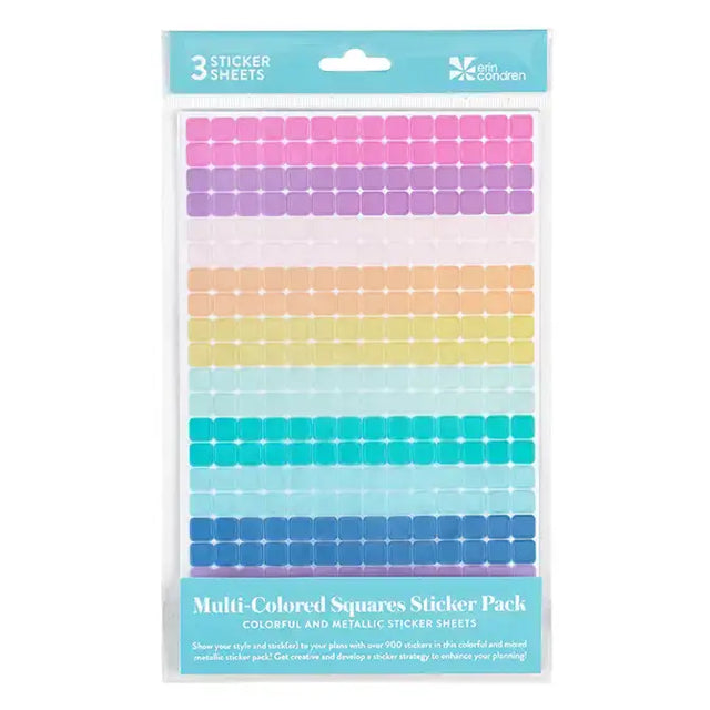 Erin Condren Multicoloured Transparent Squares Sticker Pack