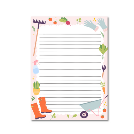 Green Thumb Delights Lined Notepad double-sided