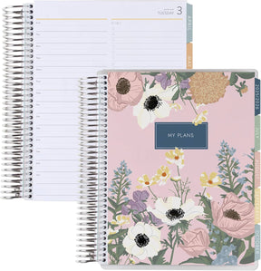 Erin Condren 7x9 Bouquet Daily Duo Planner - 12-month Dated 2026 Jan - Dec Planner with floral design on cover and spiral binding