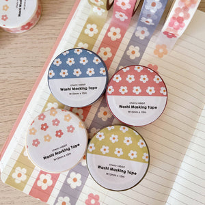Green Pastel Daisies Washi Tape by Cherry Rabbit