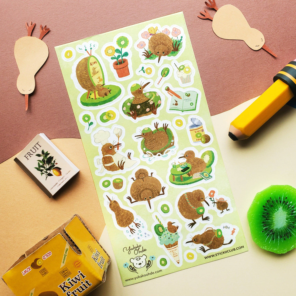 Cute kiwi bird home and garden stickers by STICKII