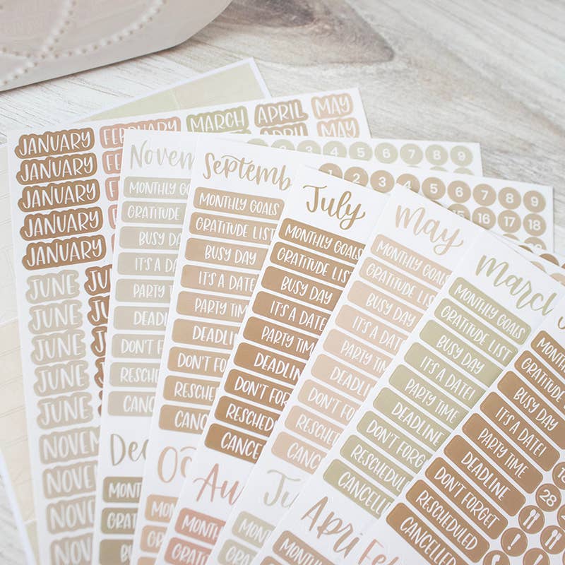 Date Day Months Stickers - Bloom Daily Planners