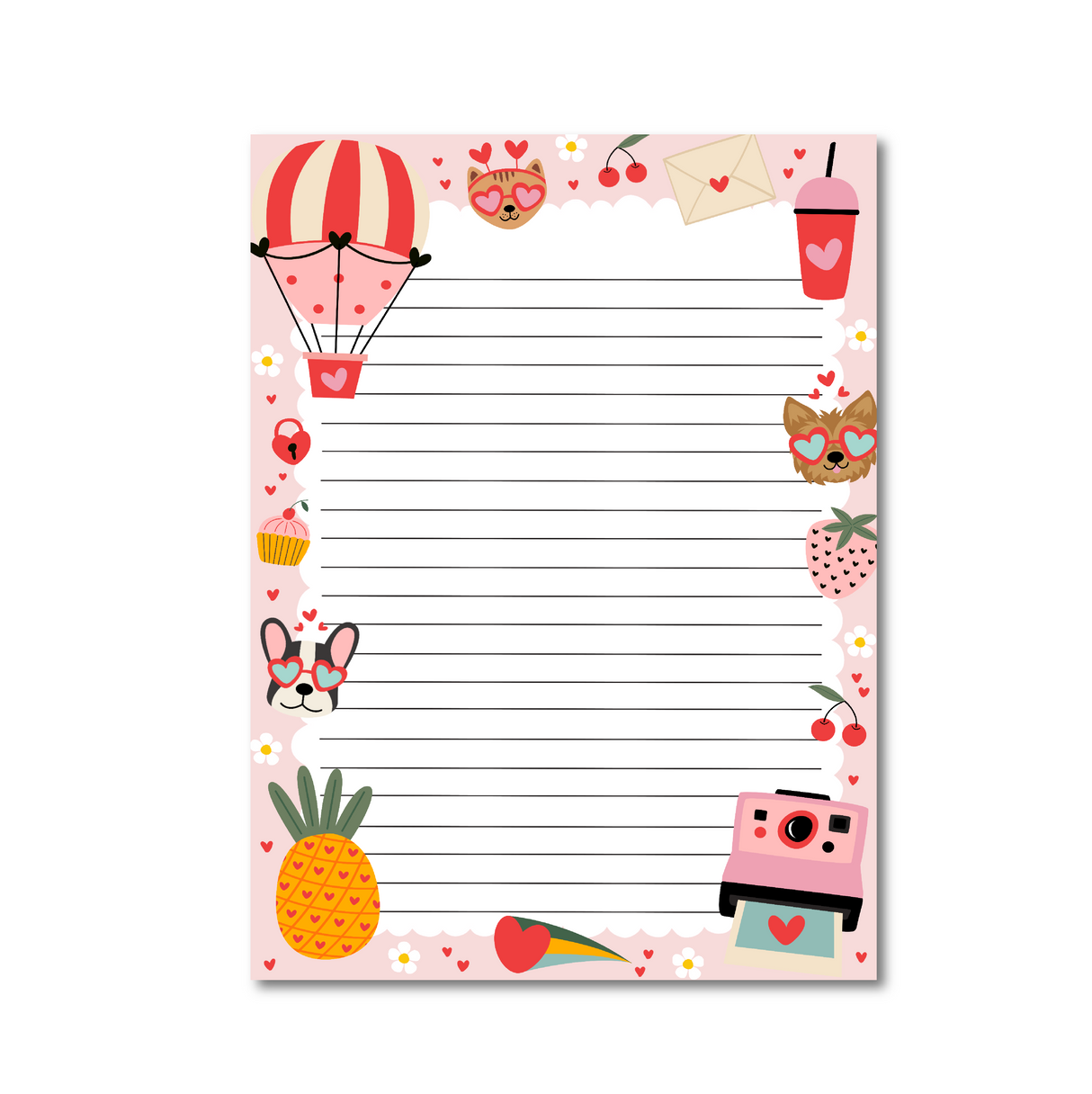 Pawsome Love Lined Notepad Double-Sided