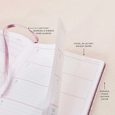 Erin Condren LifePlanner: Softbound planner pages showing paper, cover and lay-flat binding