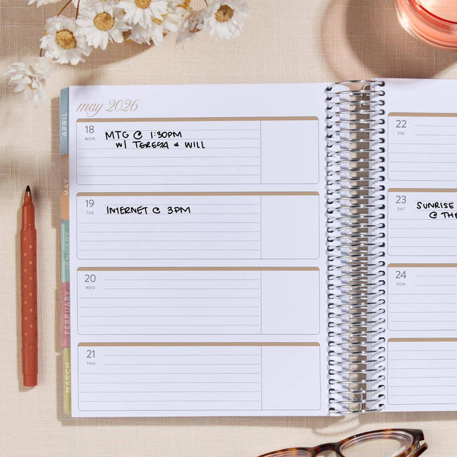 Erin Condren 7x9 Bouquet Horizontal Life Planner - 12-month Dated 2026 Jan - Dec