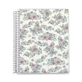 Erin Condren Toile Coiled Notebook: Toile floral notebook cover and platinum coil