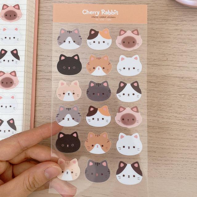 Cat PET clear Stickers