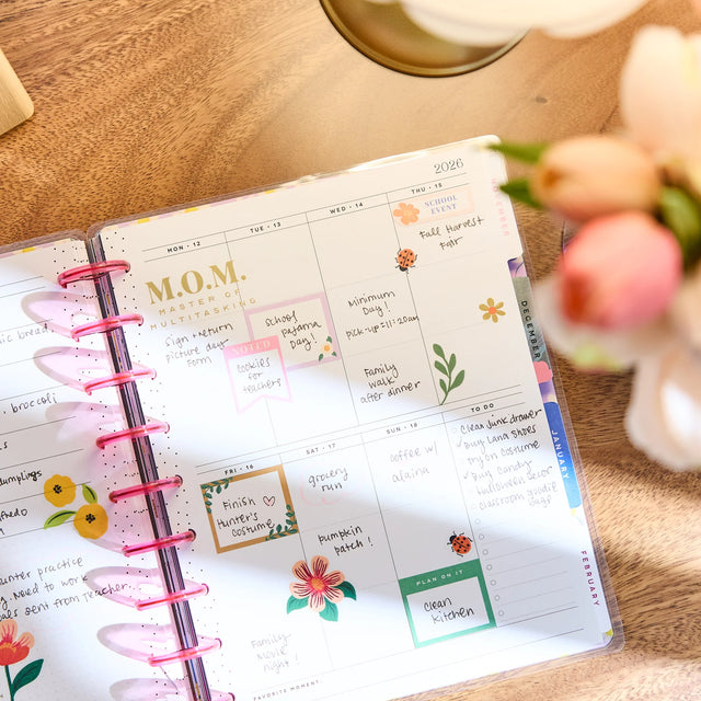 Happy Planner 2026 - 2027 Golden Garden Mom Classic 12 Month Dated - Parenting
