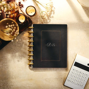 Amber & Oak Classic Budget Planner in a styled setting