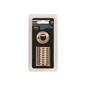 Happy Planner Latte Coffee metal disc set with coffee cup design in retail packaging