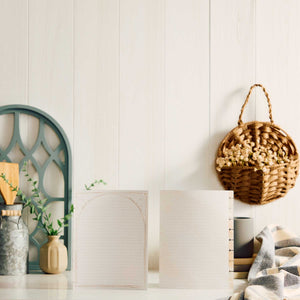 Modern Balance filler paper beside a woven basket and home decor