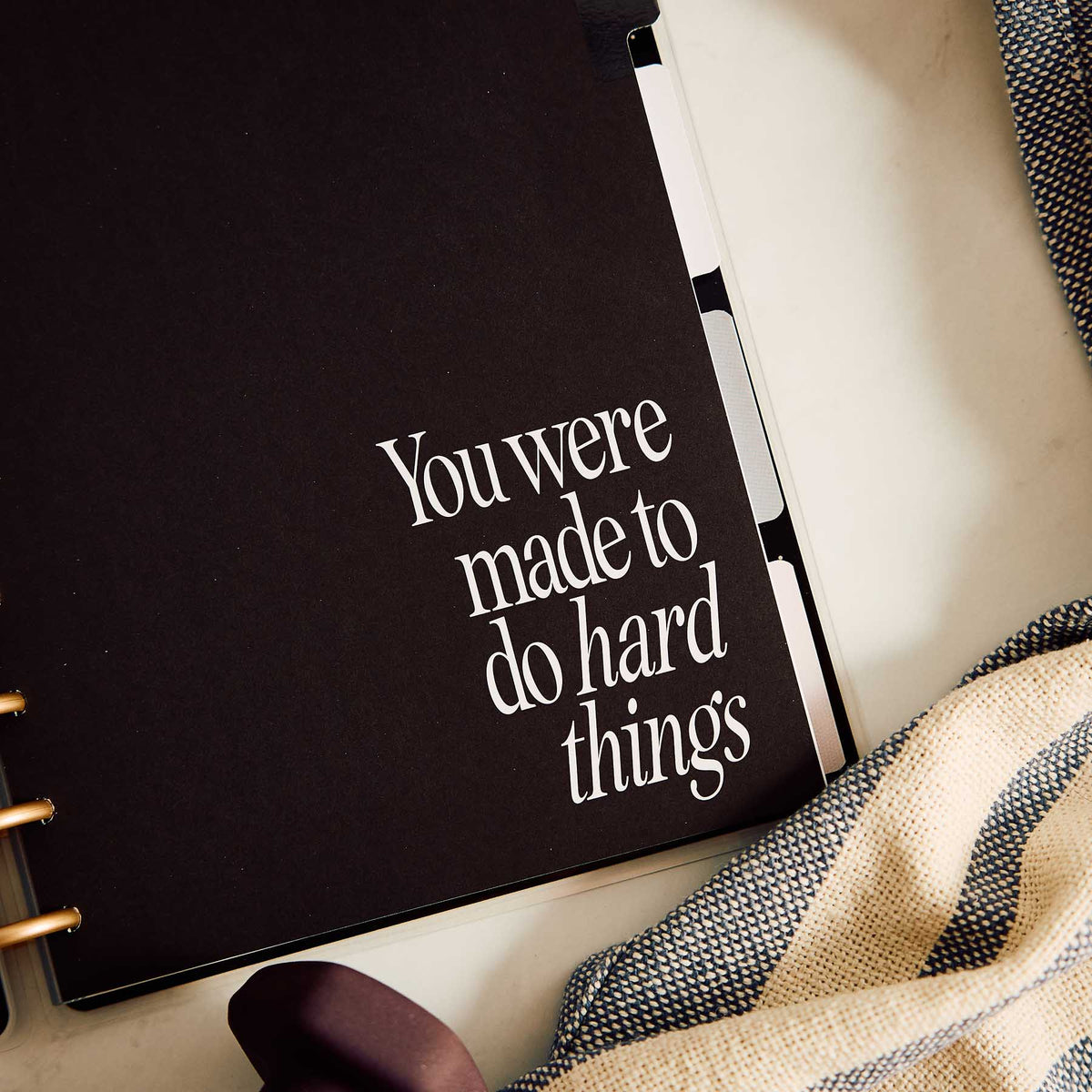 Haven & Heart journal with a black quote cover