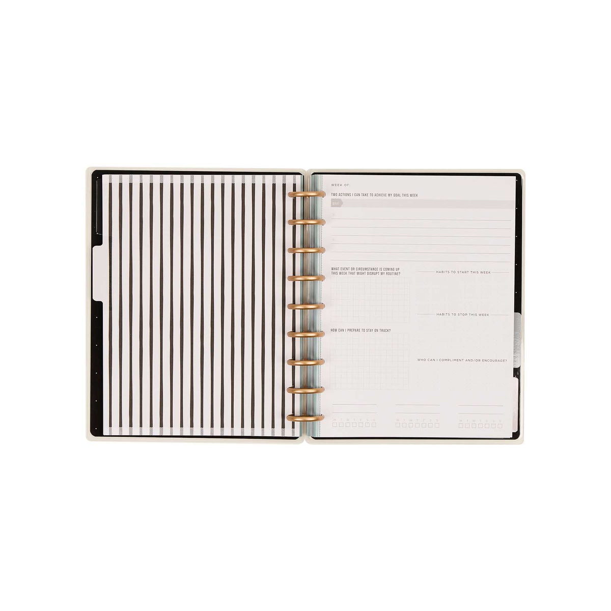 Haven & Heart journal with lined paper and fitness prompts
