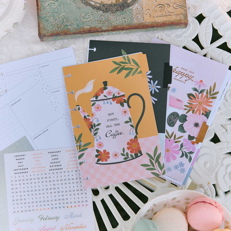 Petal Press Mini floral dashboards, calendar pages and pastel inserts with stationery