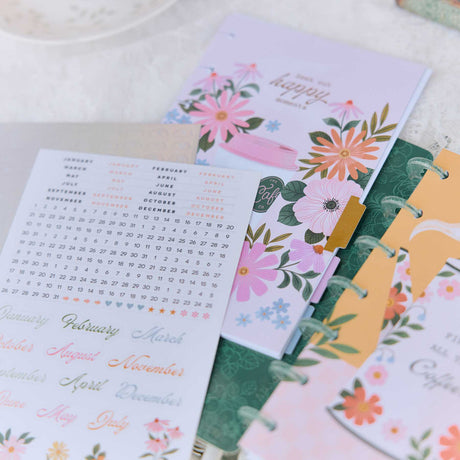 Petal Press Mini Dashboard planner inserts with Paper Raven Co. artwork