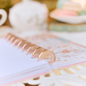 Happy Planner Latte metal binding discs with coffee cup details
